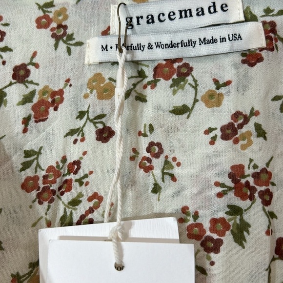 Gracemade Damaris faux wrap long sleeve Dress Floral women’s size medium new nwt - Picture 4 of 11